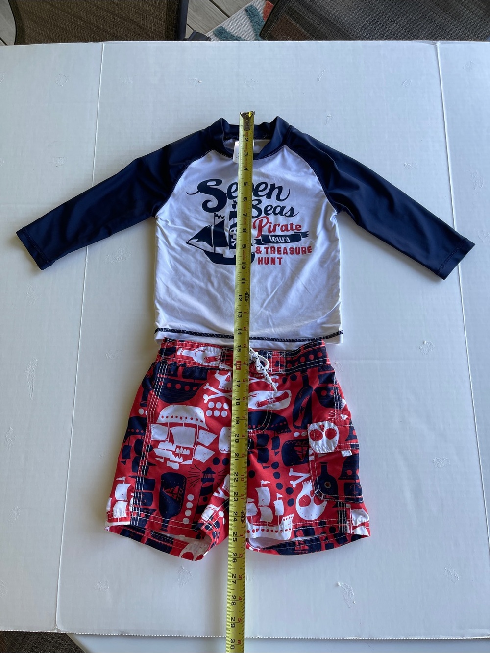 Carter's Navy & Red Pirate Rash Guard Set - Picture 5 of 9